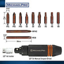 MichaelPro 1/2 Inch Drive Manual Impact Driver Set, Includes 11 Bits - Like New