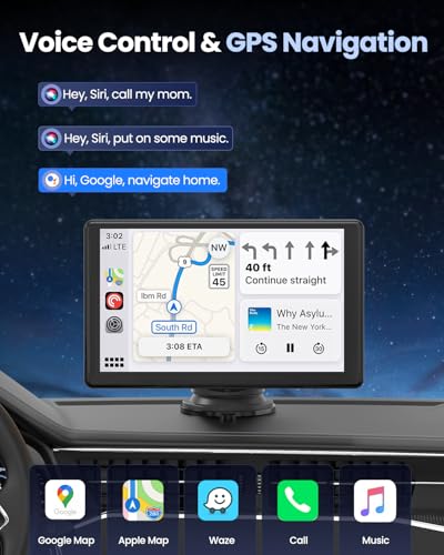 MOECKEARLA WIRELESS CARPLAY 5K DASH CAM 9" PORTABLE APPLE CARPLAY - BLACK - Like New