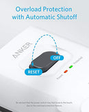 ANKER POWER STRIP SURGE PROTECTOR 12 OUTLETS 3 USB-A 4000 JOULES A2762 - WHITE - Like New