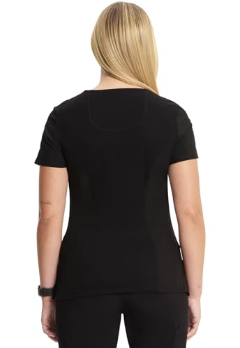 INFINITY CHEROKEE NURSE SCRUBS TOP MOCK WRAP WITH 2 POCKETS WOMEN M BLACK - Brand New
