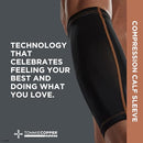 01-63587T Tommie Copper Calf Compression Sleeve 4D Stretch S/M, Black - Like New