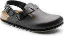 BIRKENSTOCK TOKIO SUPER GRIP SANDALS - SIZE: MEN 7 WOMEN 9 - BLACK LEATHER - Like New