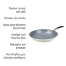 GOODFUL BY GOTHAM CERAMIC NONSTICK FRY PAN 11" GX00-P062 - GRAY/WHITE - Brand New