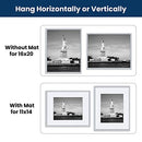 ENJOYBASICS 16x20 Picture Frame, Display Poster 11x14 with Mat or 16 x 20 - Brand New