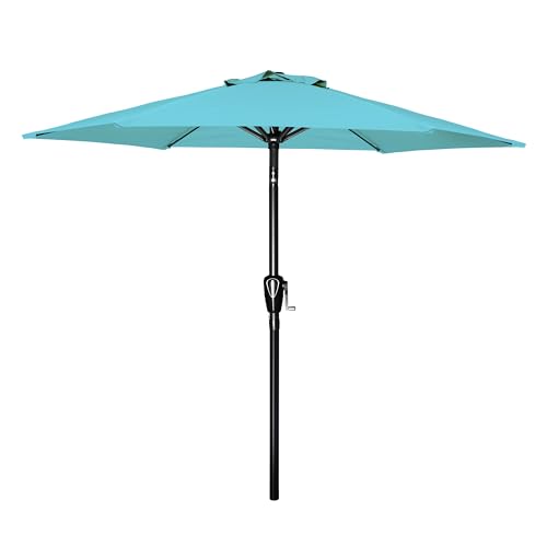 Simple Deluxe 7.5ft Patio Umbrella Outdoor Table Market Yard Umbrella -Turquoise - Like New