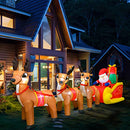 DomKom 10 FT Christmas Inflatable Santa Claus on Sleigh with Three Reindeer - Brand New