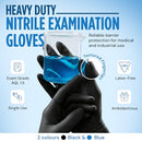 SAFEKO Heavyweight Nitrile Gloves | Black | 5 Mil | X-Large | Case of 1000 - Brand New