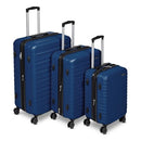 Amazon Basics 3-Piece Hardside Expandable Luggage Set Navy Blue Wheels - Brand New