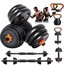 Dripex Adjustable Dumbbell Set 4 in 1 Barbell/Kettlebell/Push up 15KG Home Gym - Brand New