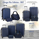 TRAVELERS CLUB CHICAGO HARDSIDE EXPANDABLE SPINNER LUGGAGES 5 PIECE SET - Navy - Like New