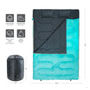 Teton Mammoth Queen Size Double Sleeping Bag- Camping, Compression Sack Included - Like New