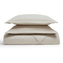 DAN RIVER 3 PIECE PINSONIC QUILT SET OATMEAL GEOMETRIC REVERSIBLE KING - OATMEAL - Like New