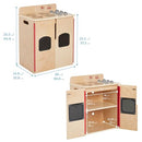 ECR4KIDS PLAY KITCHEN STOVE WOODEN PLAYSET NATURAL - NATURAL - Like New