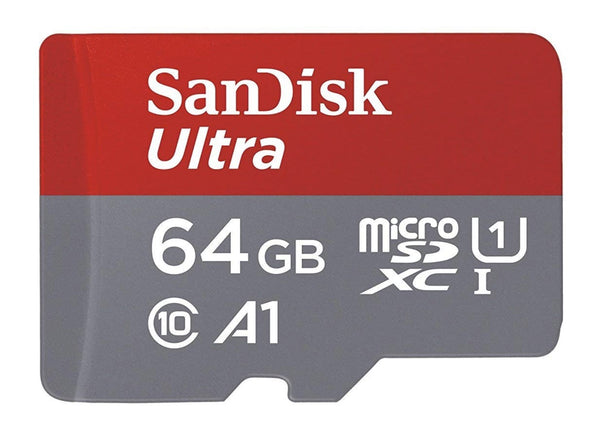 SanDisk 2x64GB Ultra Plus MicroSDXC UHS-1 Cards with SD Adapters - RED/GRAY New