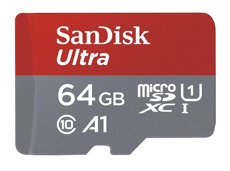SanDisk 2x64GB Ultra Plus MicroSDXC UHS-1 Cards with SD Adapters - RED/GRAY - Brand New