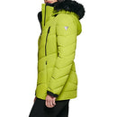 22QMP313 GUESS Women's Midweight Puffer Coat Hooded Lime Large - Brand New