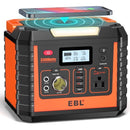 EBL PORTABLE POWER STATION 330W PURE SINE WAVE SOLAR - BLACK/ORANGE - Like New