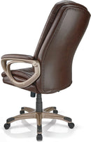 Realspace Treswell Bonded Leather Executive Chair 7377876 Brown/Champagne Like New