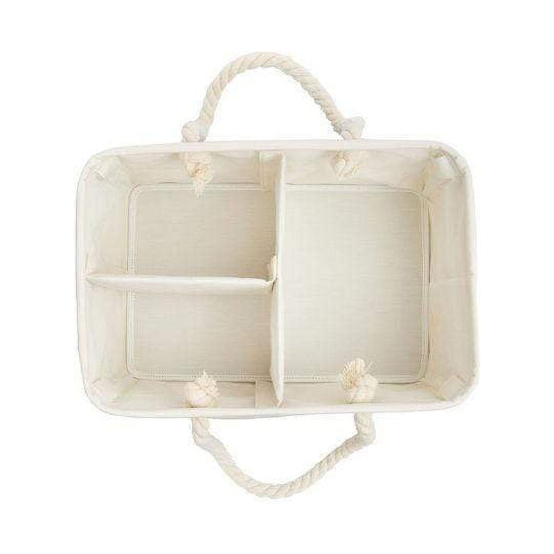 ARABELLA BABY SMALL CANVAS CADDY WITH ROPE HANDLES - WHITE/HEATHER GREY - Like New