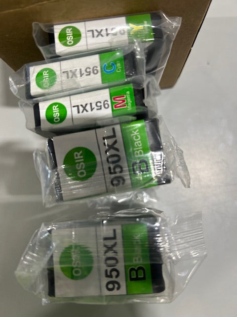 OSIR INK CARTRIDGES 5 PACK YELLOW, CYAN, MAGENTA, AND 2 BLACK - MULTI - Brand New