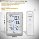 U UNNI Thermometer Hygrometer Wireless Weather Station, 330ft, UN0581 - WHITE - Like New