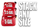 Fuelworx 5 Gallon Gas Cans, CARB Compliant, Stackable, Red, 3-Pack - Brand New