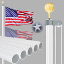 NELXINJO HEAVY DUTY 25FT FLAG POLE - 13 GAUGE EXTRA THICK ALUMINUM - WHITE - Like New