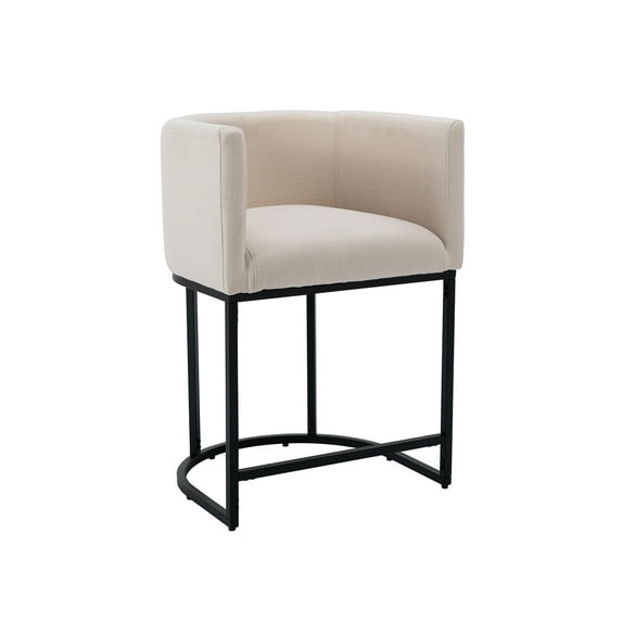 GUYOU 24” MODERN LINEN COUNTER BARSTOOL - BEIGE - Like New