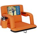 ALPCOUR RECLINING STADIUM SEAT  WIDE BLEACHER CHAIR BACK CUSHION ORANGE - Like New