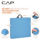 CAP Barbell All Purpose Folding Exercise Training Aerobic Fitness Mat - BLUE - Like New