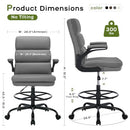 AMSEATEC DRAFTING CHAIR TALL OFFICE CHAIR WITH FOOTREST FOR STANDING DESK - Like New