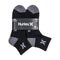 HURLEY MENS QUARTER CREW SOCKS, 6 PAIR - BLACK - Brand New
