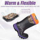 DRYCODE RUBBER BOOTS WOMEN STEEL SHANK HUNTING BOOTS - SIZE:  7 - PURPLE/BLACK - Like New