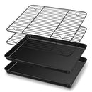 TeamFar Baking Sheet with Rack Set, 16" x 12" x 1" - Black - Like New