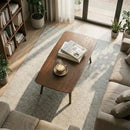 Bamskov Mid Century Modern Coffee Table: 100% Solid Wood Coffee Table - 2-Tier - Brand New