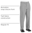 Chef Designs Men's Cook Pant - Black/White Check Size 38W x 34L - Like New