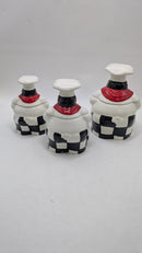 Happy Chef Collection by ACK (3PC CANISTER SET) - Chef Design - Brand New