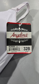 ANGELINA WOMENS WIRED PADDED T-SHIRT BRA - SIZE: WOMEN 32B - WHITE - Like New
