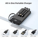 PENAOVER PORTABLE CHARGER 10000MAH 5 OUTPUT 2 INPUT, LED DISPLAY TW1016 - BLACK - Brand New