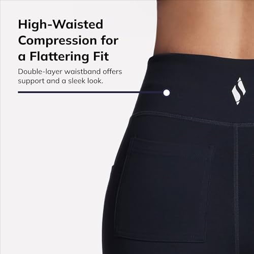 SKECHERS WOMEN'S GO WALK HIGH WAISTED PANT SIZE: WOMEN L - BLACK W03PT84 - Brand New