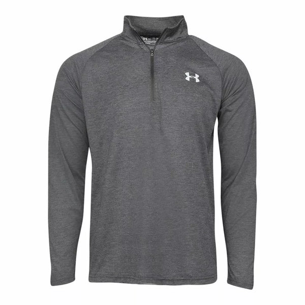 UNDER ARMOUR 1/2 ZIP TECH MUSCLE PULLOVER LONG SLEEVE, SIZE: MEN 2XL - DARK GRAY - Brand New