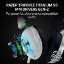 Razer BlackShark V3 Wireless Gaming Headset 50mm Drivers Works with PC - White - Like New