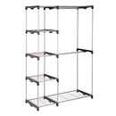 HONEY-CAN-DO WRD-02124 DOUBLE ROD FREESTANDING CLOSET 45L X 19W X 68H - CHROME - Like New