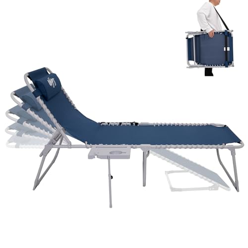 WEJOY Folding Chaise Lounge Chair with Side Table for Outdoor 5 Positions - Like New
