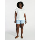 TERRA & SKY WOMEN'S PLUS RUFFLE SHORT SLEEVE TEE  - SIZE: 2X - WINTER WHITE - Brand New