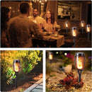 Toodour Solar Torch Flame Lights 6 Pack Solar Christmas Lights Outdoor - BLACK Like New