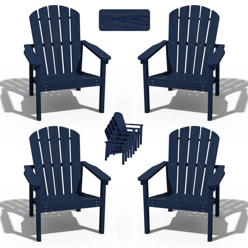 NEVILYWOOD STACKABLE ADIRONDACK CHAIR ALL-WEATHER HDPE OUTDOOR PATIO NAVY - Like New