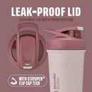 BLENDERBOTTLE STRADA SLEEK SHAKER CUP WITH WIRE WHISK - SAHARA SUNSET RED/TAN - Brand New