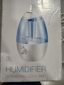 GENIANI 3L ULTRASONIC COOL MIST HUMIDIFIER - FILTER-FREE - BLUE/WHITE - Like New
