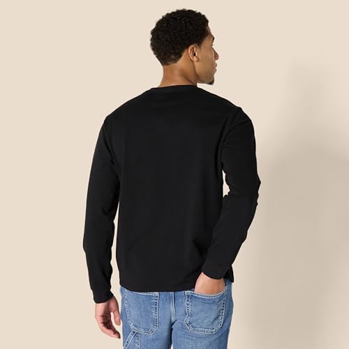 AMAZON ESSENTIALS MENS HEAVYWEIGHT RELAXED FIT LONG SLEEVE T-SHIRT - BLACK - XL - Brand New